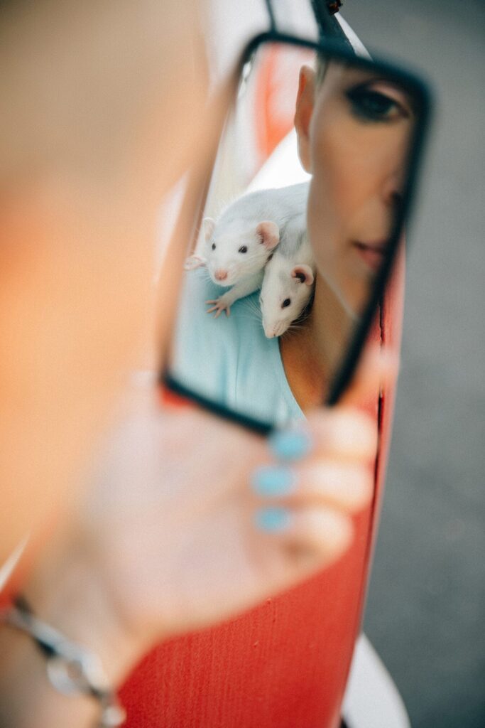 Портрет женщины с белыми крысами