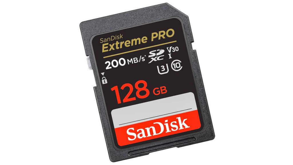 Карта памяти SanDisk Extreme PRO SDXC 128GB, скорость 200MB/s, V30 UHS-I