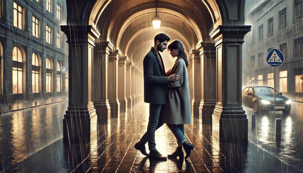 Съемка условно под дождем